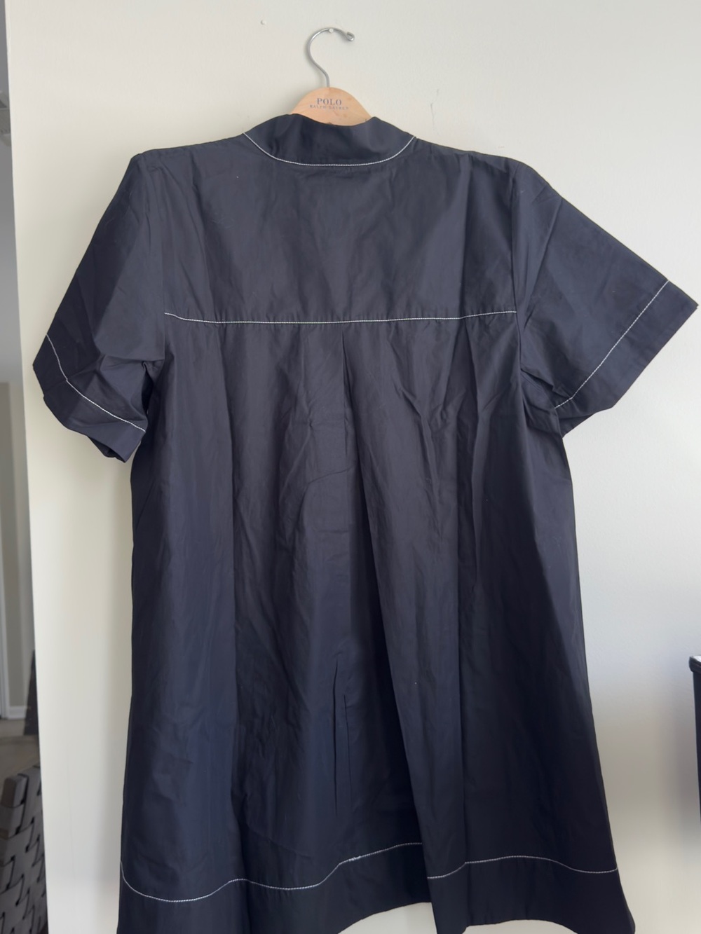 Anthropologie Boxy Black Mini Dress with Contrast Stitching - Picture 10 of 10